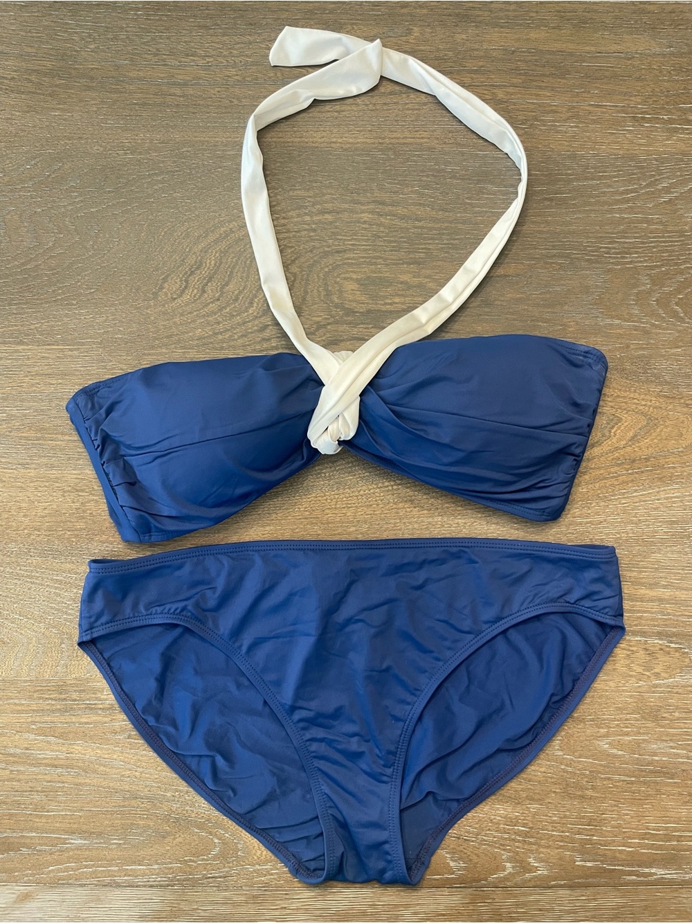 Ralph Lauren Navy Bikini Set with White Halter Tie (multi-sizing)